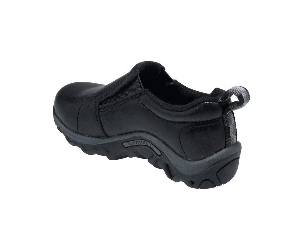 Merrell Slip Ons Black - Jungle Moc Leather - Kids 79EOWTGVI
